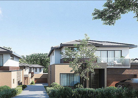 Máy đo ánh sáng tiêu chuẩn Úc Khung thép Prefab Căn hộ biệt thự cao cấp tầng 2