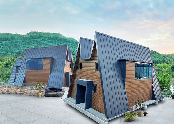 Nhà gỗ bungalow lắp ghép bằng thép tiền chế với khung thép nhẹ cho kỳ nghỉ