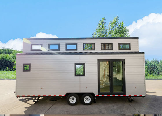 Thiết kế hiện đại Sản phẩm gia đình mô-đun Prefabricated Tiny House On Wheels With 2 Bedrooms
