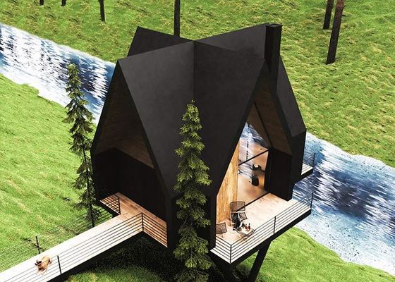Nhà Prefab Phòng khách sang trọng với khung thép nhẹ Nhà mô-đun Nhà cho Airbnb