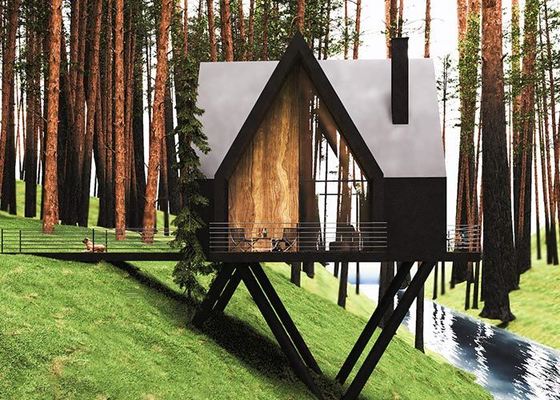 Modular Home cabin Prefab Garden Studio với khung thép nhẹ và khu vực sàn rộng lớn