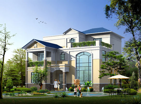 Xây dựng nhà máy hệ thống bảng kết cấu thép cấu trúc biệt thự Prefab.