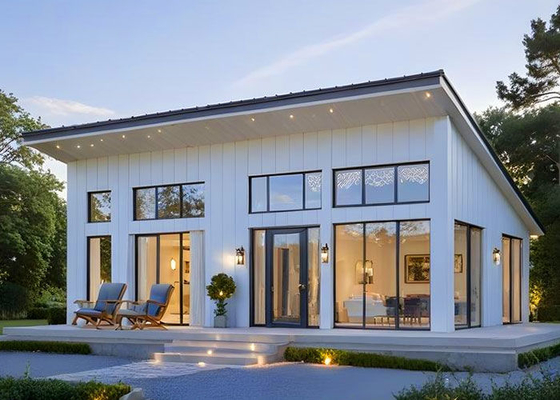 NS/AS Nhà bãi biển Prefab Bungalow gỗ Prefab Living Complete Với 3 phòng ngủ