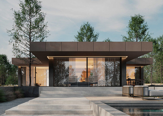 Luxury 4 phòng ngủ Prefabricated Villa Prefab House With Light Steel Frame House Ktis