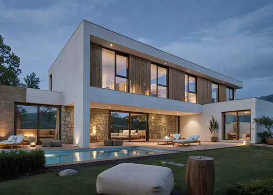 AS / US Steel Frame House Kits And Plans Nhà Prefab Nhà Modular Thép