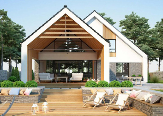Thiết kế hiện đại Biệt thự nhà lắp ghép khung thép nhẹ sang trọng