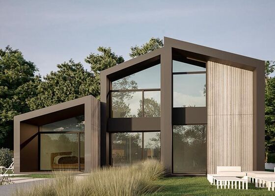 Nhà Prefab tùy chỉnh Villa và Tòa nhà văn phòng với cửa sổ và cửa ra ngoài nhôm