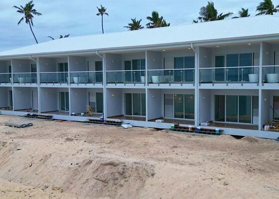 Nhà tiền chế bằng khung thép nhẹ cho khách sạn ở Nam Mỹ, Biệt thự lắp ghép tại Fiji