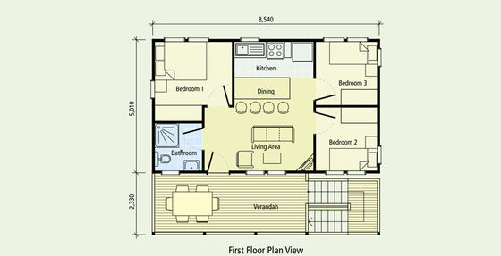Nhà gỗ nhìn như gỗ, nhà Bungalow bãi biển bằng kết cấu thép nhẹ tiền chế