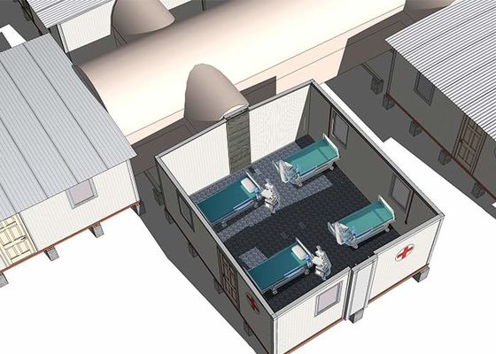 Nhà Prefab Modular Nhà di động Bệnh viện chiến trường Chỗ trú ẩn khẩn cấp Nhà ở cho khu vực thiên tai