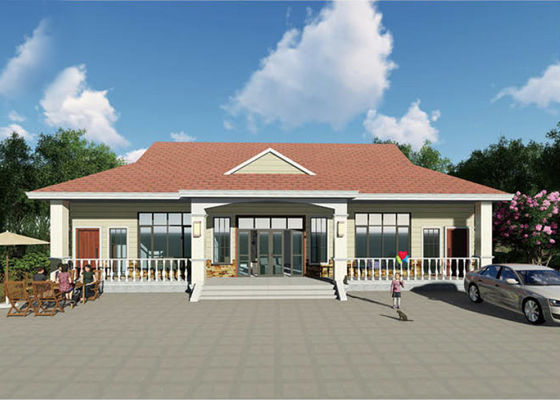 Bộ nhà lắp ghép bằng thép nhẹ cho nhà đơn lập có gara, bộ nhà lắp ghép kiểu biệt thự đạt tiêu chuẩn CE