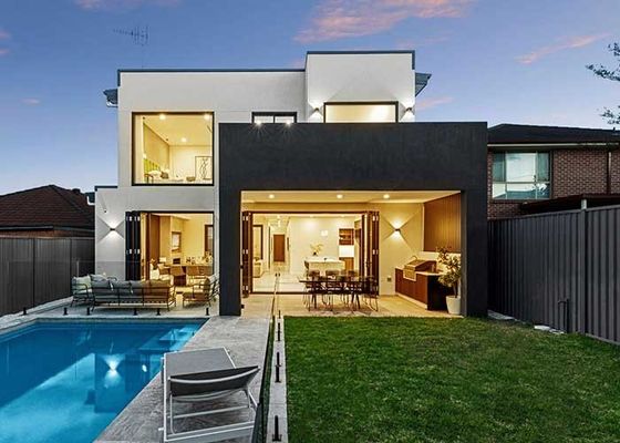 Ngôi nhà tiền chế 2 phòng ngủ với kích thước tùy chỉnh và mái nhà bằng tấm EPS/Rock Wool/PU Sandwich