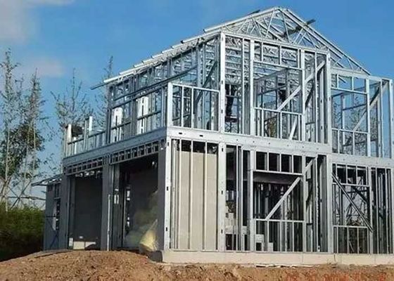 EU Prefabricated Light Steel Framing 2-Storey Modular Home With Big Windows Assisi Villa